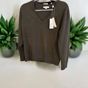Vince Nordstrom V-Neck Cashmere Sweater-olive green retails for $325